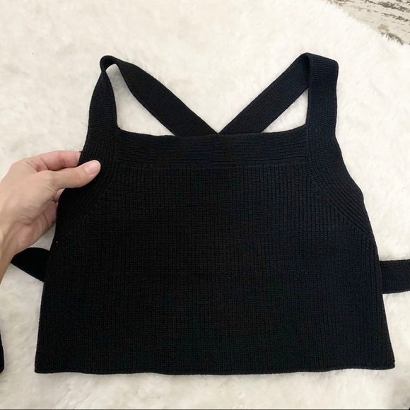 WILFRED Aritzia Cayenne Knit Top Crop Black Small - Picture 6 of 8